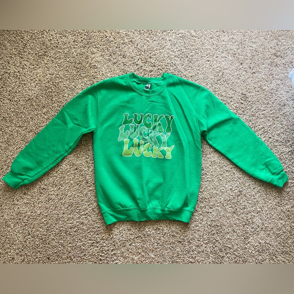 Green Lucky St Patricks Day Sweatshirt